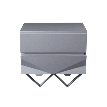 LA Furniture Duke Modern Grey & Black Gun Chrome Nightstand VGVCN1811-GRY Contemporary Style by Vig Furnitrue Number 75867 Catch Home Goods