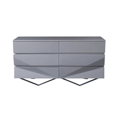 LA Furniture Duke Modern Grey & Black Gun Chrome Dresser VGVCJ1811-D-GRY Contemporary Style by Vig Furnitrue Number 75868 Catch Home Goods