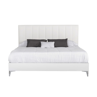 LA Furniture Angela Italian Modern White Eco Leather Bed VGACANGELA-BED Contemporary Style by Vig Furnitrue Number 75992|75993 Catch Home Goods