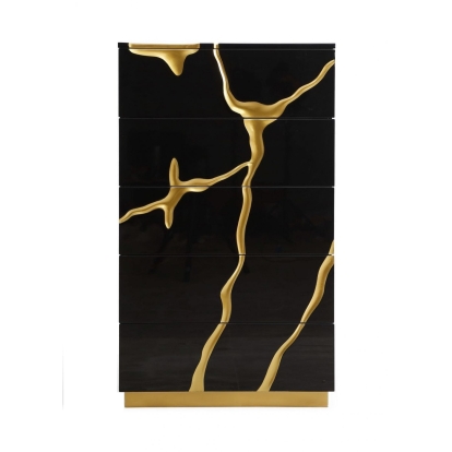 LA Furniture Aspen Modern Black & Gold Chest VGVCJ1801-5H-BLK-CHEST Contemporary Style by Vig Furnitrue Number 76165 Catch Home Goods