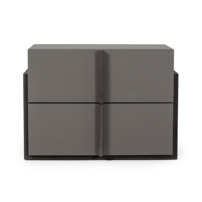 LA Furniture Lucia Italian Modern Elm and Matte Grey Nightstand VGACLUCIA-NS-GRY Contemporary Style by Vig Furnitrue Number 76189 Catch Home Goods