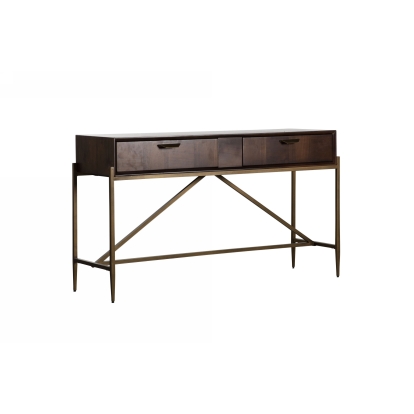 LA Furniture Shane Modern Acacia & Brass Console Table VGNX-MEMPHIS-20181 Contemporary Style by Vig Furnitrue Number 76275 Catch Home Goods