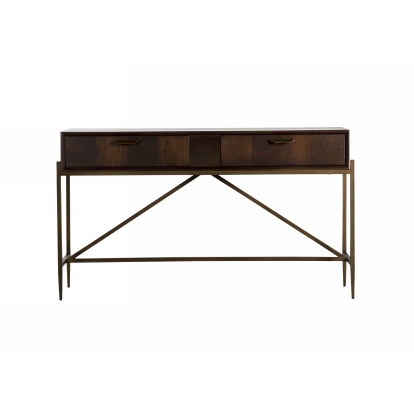 LA Furniture Shane Modern Acacia & Brass Console Table VGNX-MEMPHIS-20181 Contemporary Style by Vig Furnitrue Number 76275 Catch Home Goods
