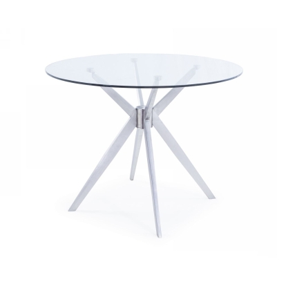 LA Furniture Dallas Modern Brushed Stainless Steel Dining Table VGHR7038-BSS Contemporary Style by Vig Furnitrue Number 76292 Catch Home Goods