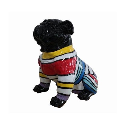 LA Furniture Modern Black & Colorful Sweater Pug Sculpture VGTHCH-0030 Contemporary Style by Vig Furnitrue Number 76374 Catch Home Goods
