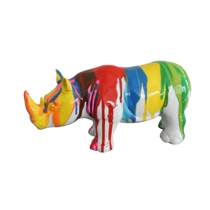 LA Furniture Modern Colorful Drips Rhino Sculpture VGTHSZ-1085 Contemporary Style by Vig Furnitrue Number 76376 Catch Home Goods