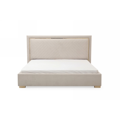 LA Furniture Corrico Off White Velvet Modern Bed VGVCBD1906-19-BED Contemporary Style by Vig Furnitrue Number 76477|80132 Catch Home Goods