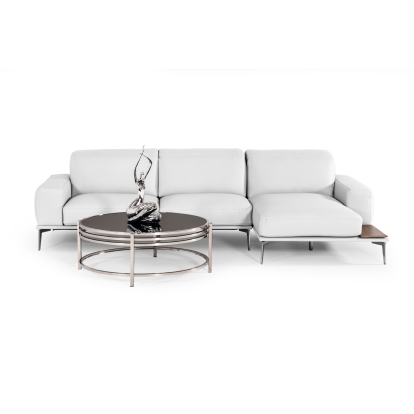 LA Furniture Villeneuve Modern White Italian Leather Sectional Sofa VGNTVILLENEUVE-WHT Contemporary Style by Vig Furnitrue Number 80345 Catch Home Goods