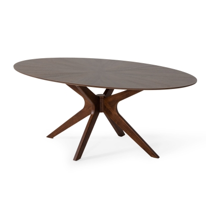 LA Furniture Prospect Modern Oval Walnut Dining Table VGMAMIT-5276-1 Contemporary Style by Vig Furnitrue Number 76633 Catch Home Goods