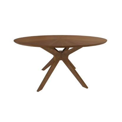 LA Furniture Prospect Modern Round 59" Walnut Dining Table VGMAMIT-5276-2 Contemporary Style by Vig Furnitrue Number 76634 Catch Home Goods