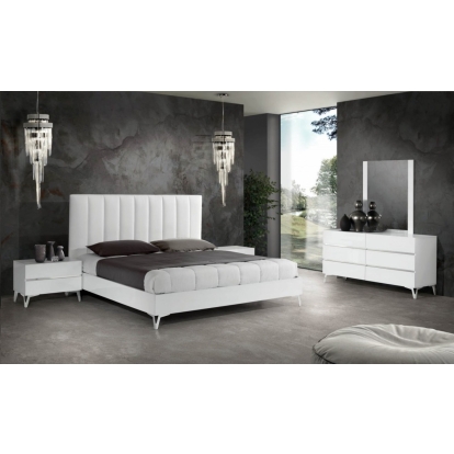 LA Furniture Angela Italian Modern White Eco Leather Bedroom Set VGACANGELA-SET Contemporary Style by Vig Furnitrue Number 76663|76664 Catch Home Goods