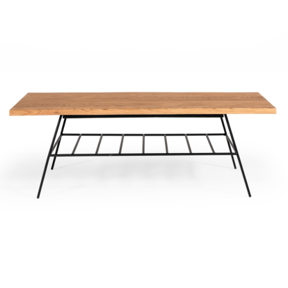 LA Furniture Barnum Industrial Oak and Black Iron Live Edge Coffee Table VGAFSH17-CT8 Contemporary Style by Vig Furnitrue Number 76706 Catch Home Goods