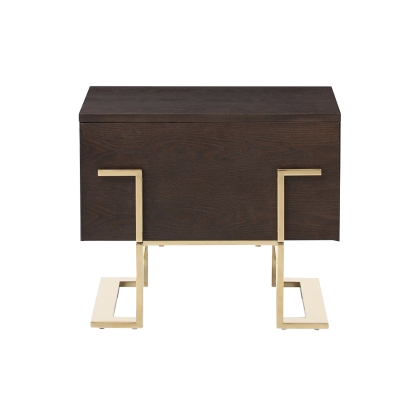 LA Furniture Moontide Modern Smoked Ash & Gold Nightstand VGVCJ1922-D Contemporary Style by Vig Furnitrue Number 76720 Catch Home Goods