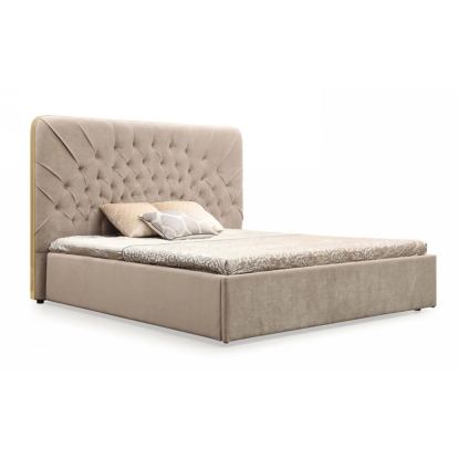 LA Furniture Moontide Glam Beige Velvet and Brushed Brass Bed VGVCBD1922-19-BED Contemporary Style by Vig Furnitrue Number 79420|76723 Catch Home Goods