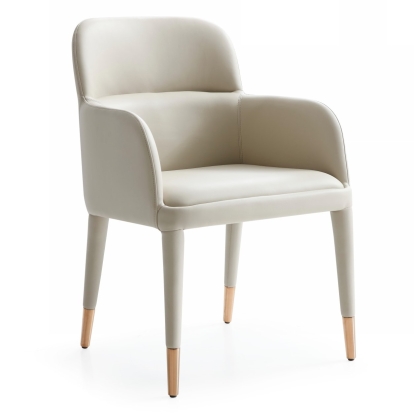 LA Furniture Cortina Modern Beige Eco-Leather Dining Arm Chair VGVC-B601-BEI Contemporary Style by Vig Furnitrue Number 76727 Catch Home Goods