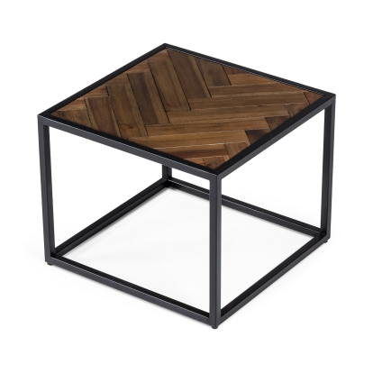 LA Furniture Pasada Industrial Brown Acacia End Table VGWH183720101 Contemporary Style by Vig Furnitrue Number 76757 Catch Home Goods
