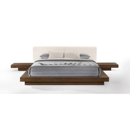 LA Furniture Tokyo Eastern King Contemporary Walnut and White Platform Bed VGMABR-90-WAL-WHT-EK Contemporary Style by Vig Furnitrue Number 76813A Catch Home Goods