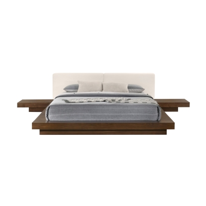 LA Furniture Tokyo Contemporary Walnut and White Platform Bed VGMABR-90-WAL-WHT Contemporary Style by Vig Furnitrue Number 76814|76813|76814A|76813A Catch Home Goods