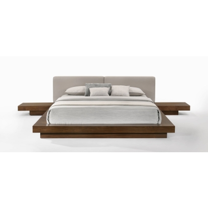 LA Furniture Tokyo Eastern King Contemporary Walnut and Grey Platform Bed VGMABR-90-WAL-GRAY-EK Contemporary Style by Vig Furnitrue Number 76817A Catch Home Goods