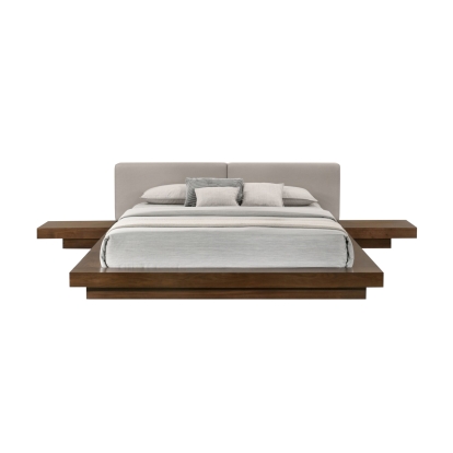 LA Furniture Tokyo Contemporary Walnut and Grey Platform Bed VGMABR-90-WAL-GRAY Contemporary Style by Vig Furnitrue Number 76818A|76817A Catch Home Goods