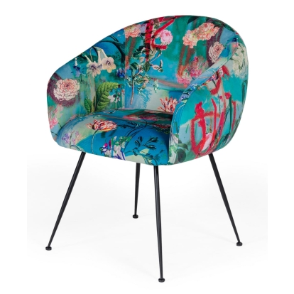 LA Furniture Roxann Contemporary Floral Velvet Dining Chair VGEUMC-9292CH-A Contemporary Style by Vig Furnitrue Number 76873 Catch Home Goods