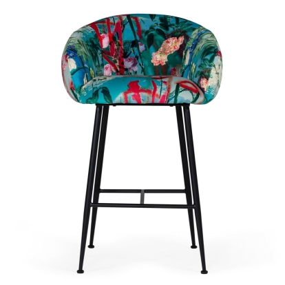 LA Furniture Roxann Contemporary Floral Velvet Bar Stool VGEUMC-9292CH-A-B Contemporary Style by Vig Furnitrue Number 76874 Catch Home Goods