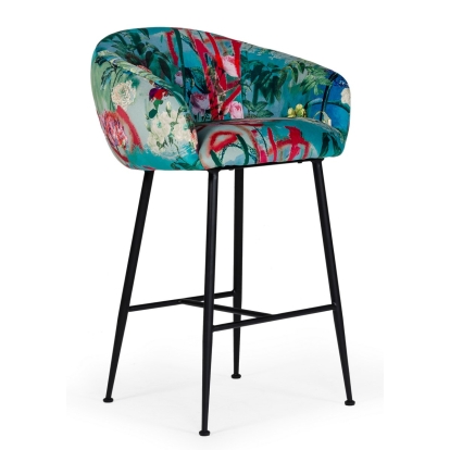 LA Furniture Roxann Contemporary Floral Velvet Bar Stool VGEUMC-9292CH-A-B Contemporary Style by Vig Furnitrue Number 76874 Catch Home Goods