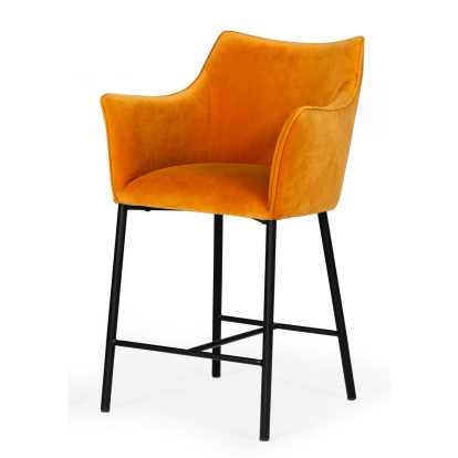 LA Furniture Exodus Modern Orange Velvet Counter Stool VGEUMC-9118CH-A-C Contemporary Style by Vig Furnitrue Number 76875 Catch Home Goods