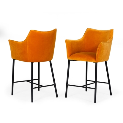 LA Furniture Exodus Modern Orange Velvet Counter Stool VGEUMC-9118CH-A-C Contemporary Style by Vig Furnitrue Number 76875 Catch Home Goods