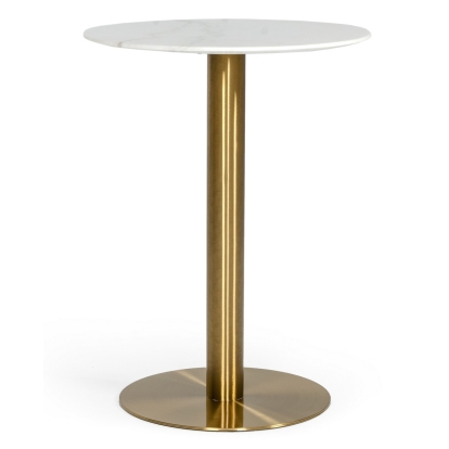 LA Furniture Fairway Glam White Marble and Brushed Gold Bar Table VGEUMC-6931BT Contemporary Style by Vig Furnitrue Number 76878 Catch Home Goods