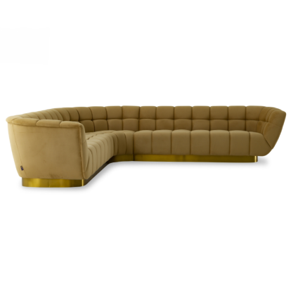 LA Furniture Granby Glam Mustard + Gold Fabric Sectional Sofa VGODZW-946-SECT Contemporary Style by Vig Furnitrue Number 76894 Catch Home Goods
