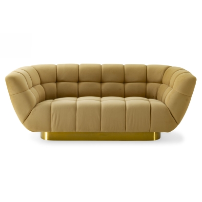 LA Furniture Granby Glam Mustard and Gold Fabric Loveseat VGODZW-946-LVST Contemporary Style by Vig Furnitrue Number 76897 Catch Home Goods