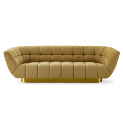 LA Furniture Granby Glam Mustard and Gold Fabric Sofa VGODZW-946 Contemporary Style by Vig Furnitrue Number 76898 Catch Home Goods