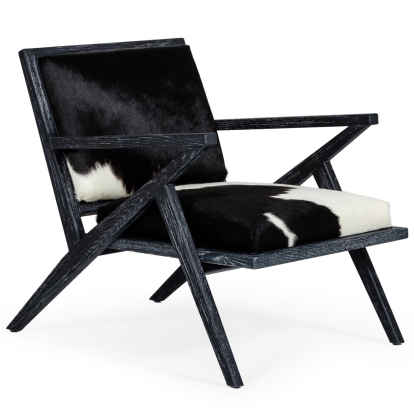 LA Furniture Hallam Glam Black and White Cowhide Accent Chair VGODZW-956 Contemporary Style by Vig Furnitrue Number 76903 Catch Home Goods