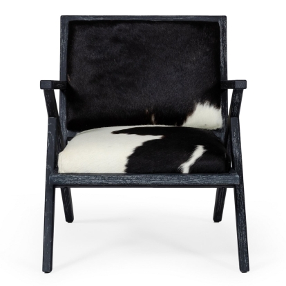 LA Furniture Hallam Glam Black and White Cowhide Accent Chair VGODZW-956 Contemporary Style by Vig Furnitrue Number 76903 Catch Home Goods
