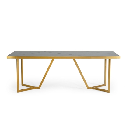 LA Furniture Nolte Glam Black Zebrawood and Gold Dining Table VGODLZ-223DT Contemporary Style by Vig Furnitrue Number 76907 Catch Home Goods