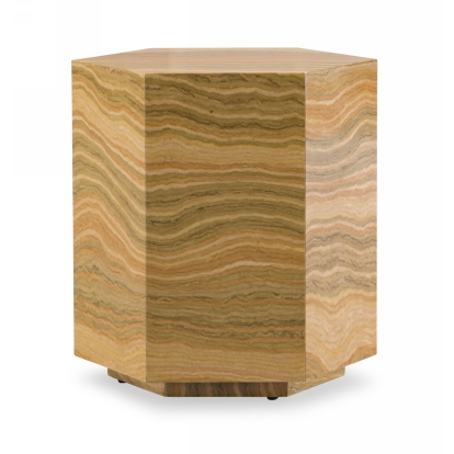 LA Furniture Lacuna Glam Amber and Gold Marble End Table VGODLZ-185E-H Contemporary Style by Vig Furnitrue Number 76910 Catch Home Goods