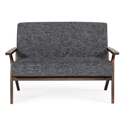 LA Furniture Candea Mid-Century Walnut and Grey Compact Loveseat VGMAMI-997-LVST Contemporary Style by Vig Furnitrue Number 76951 Catch Home Goods