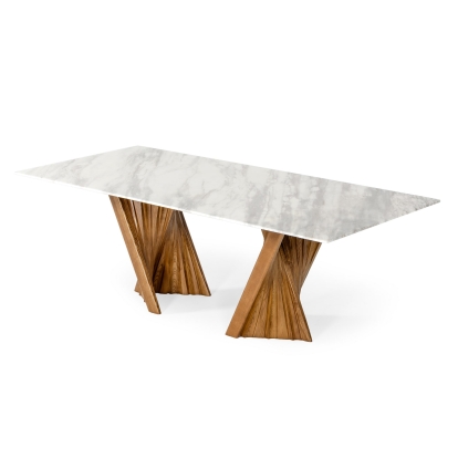 LA Furniture Cadence Modern Walnut & Marble Dining Table VGCSDT-1571-MRB Contemporary Style by Vig Furnitrue Number 77203 Catch Home Goods