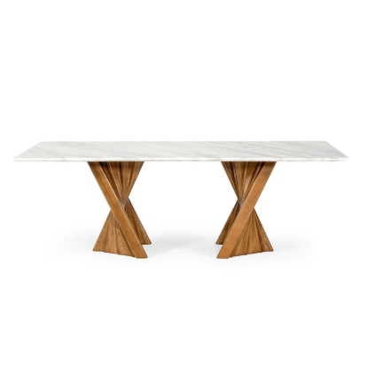 LA Furniture Cadence Modern Walnut & Marble Dining Table VGCSDT-1571-MRB Contemporary Style by Vig Furnitrue Number 77203 Catch Home Goods