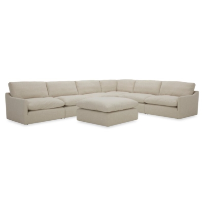 LA Furniture Fedora Modern White Fabric Sectional Sofa + Ottoman VGKKKF2637-B1223 Contemporary Style by Vig Furnitrue Number 77211 Catch Home Goods