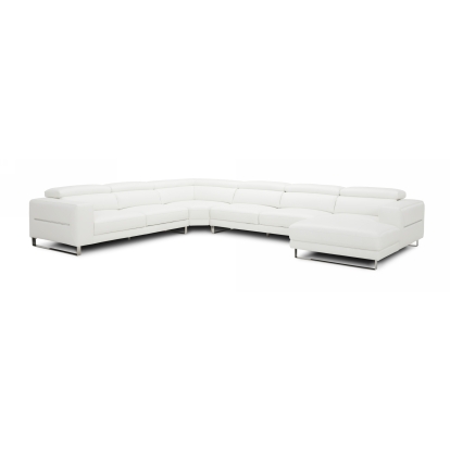 LA Furniture Hawkey Contemporary White Full Leather U Shaped Sectional Sofa VGKKKF1066-L2927 Contemporary Style by Vig Furnitrue Number 77215|80408|80408A Catch Home Goods