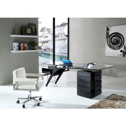 LA Furniture Suffolk Contemporary Black Ash Desk VGVCBT001-BLK Contemporary Style by Vig Furnitrue Number 77347 Catch Home Goods
