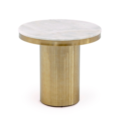 LA Furniture Rocky Glam White & Gold End Table VGGMM-ET-1360A Contemporary Style by Vig Furnitrue Number 77371 Catch Home Goods