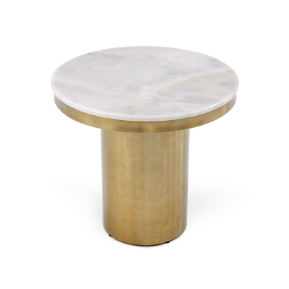 LA Furniture Rocky Glam White & Gold End Table VGGMM-ET-1360A Contemporary Style by Vig Furnitrue Number 77371 Catch Home Goods