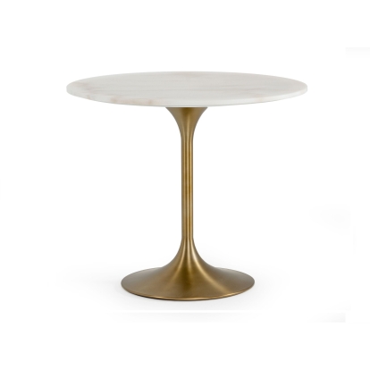 LA Furniture Collins Glam White Marble & Gold Dining Table VGGMM-DT-1089 Contemporary Style by Vig Furnitrue Number 77373 Catch Home Goods