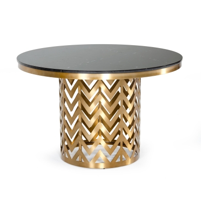 LA Furniture Kowal Glam Black Marble Dining Table VGGMM-DT-1426 Contemporary Style by Vig Furnitrue Number 77375 Catch Home Goods