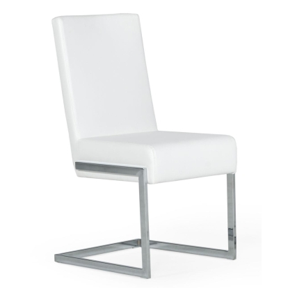 LA Furniture Batavia Modern White & Stainless Steel Dining Chair (Set of 2) VGEWF3131BK-WHT Contemporary Style by Vig Furnitrue Number 77446Z Catch Home Goods