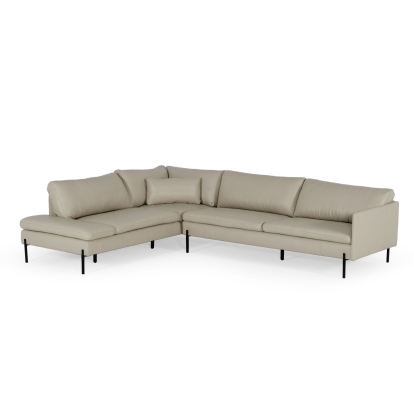 LA Furniture Sherry Modern Grey Leather Left Facing Sectional Sofa VGKKKF.1061Z-GRY-LAF-SECT Contemporary Style by Vig Furnitrue Number 77456 Catch Home Goods