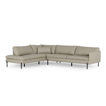 LA Furniture Sherry Modern Grey Leather Left Facing Sectional Sofa VGKKKF.1061Z-GRY-LAF-SECT Contemporary Style by Vig Furnitrue Number 77456 Catch Home Goods